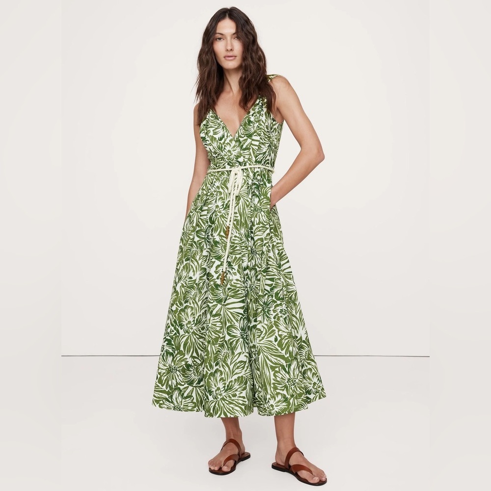 NWT! Banana Republic Cotton Poplin Wrap Maxi Dress - Size 4🍉
